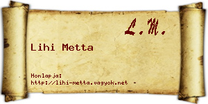 Lihi Metta névjegykártya